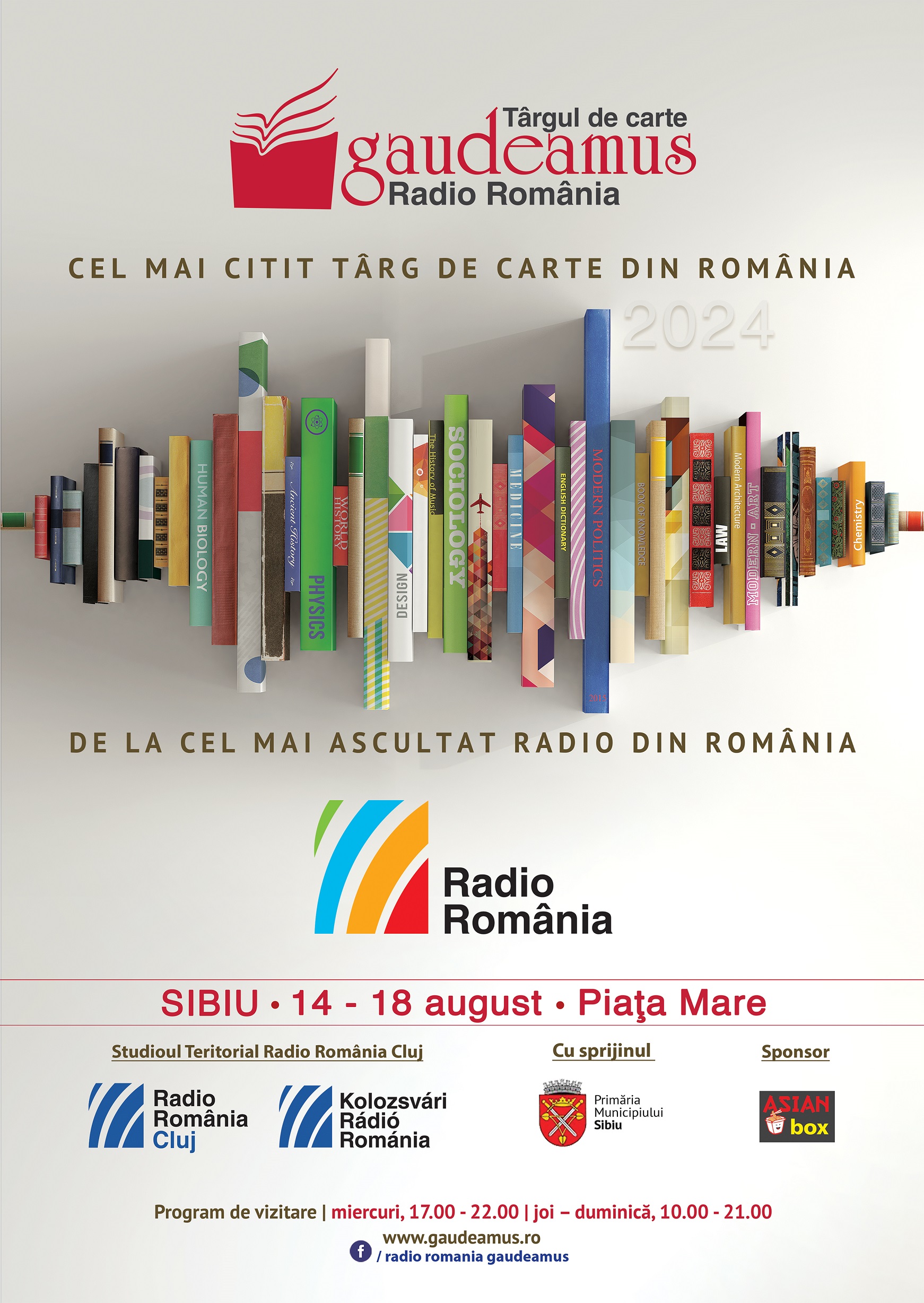 Pe 14 august se deschide Târgul de Carte Gaudeamus Radio România – ediția Sibiu 2024