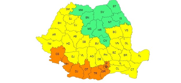 Noi coduri de CANICULĂ, vineri, în cea mai mare parte a țării