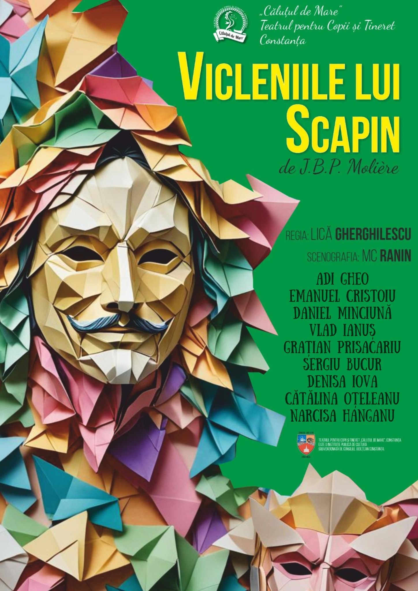 Premiera spectacolului „Vicleniile lui Scapin” are loc pe scena Teatrului pentru Copii și Tineret „Căluțul de Mare”