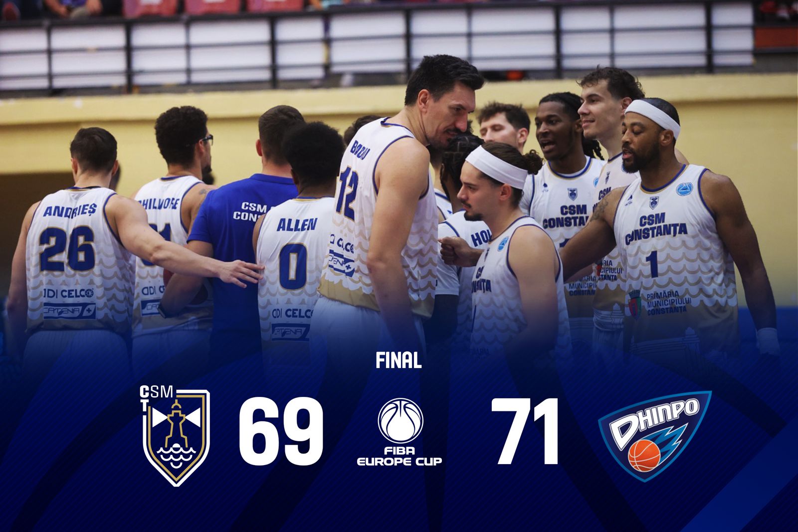Baschetbaliștii de la CSM Constanța au pierdut primul meci în calificările FIBA Euro Cup