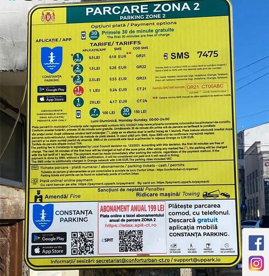 CONSTANȚA: Coduri QR aferente plății parcărilor, falsificate pe mai multe străzi din oraș. O persoană ar fi fost păgubită cu suma de 700 de lei în urma scanării codului respectiv