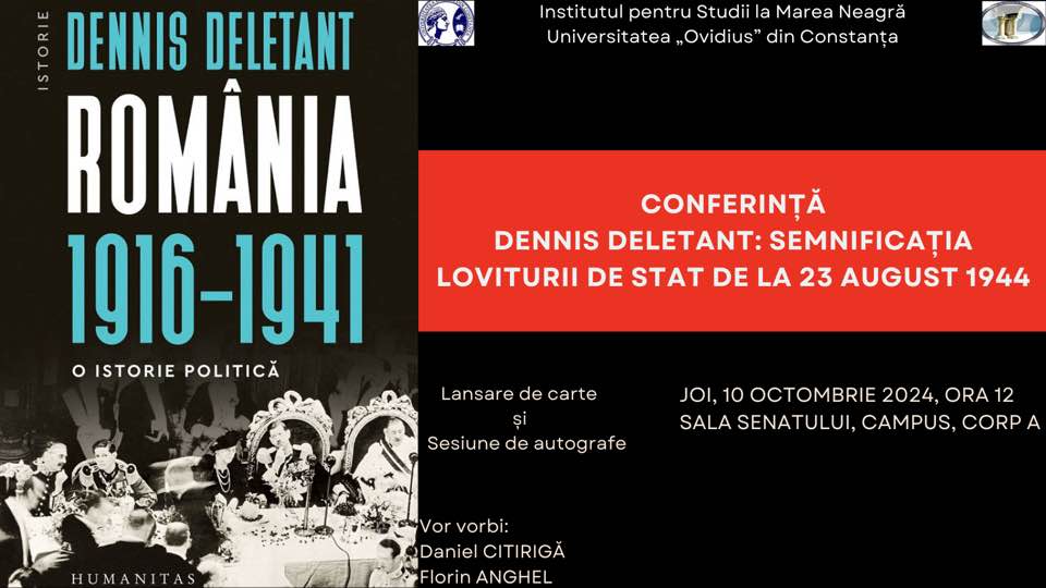 CONSTANȚA: Profesorul Dennis Deletant, lansare de carte și conferință, la Universitatea Ovidius