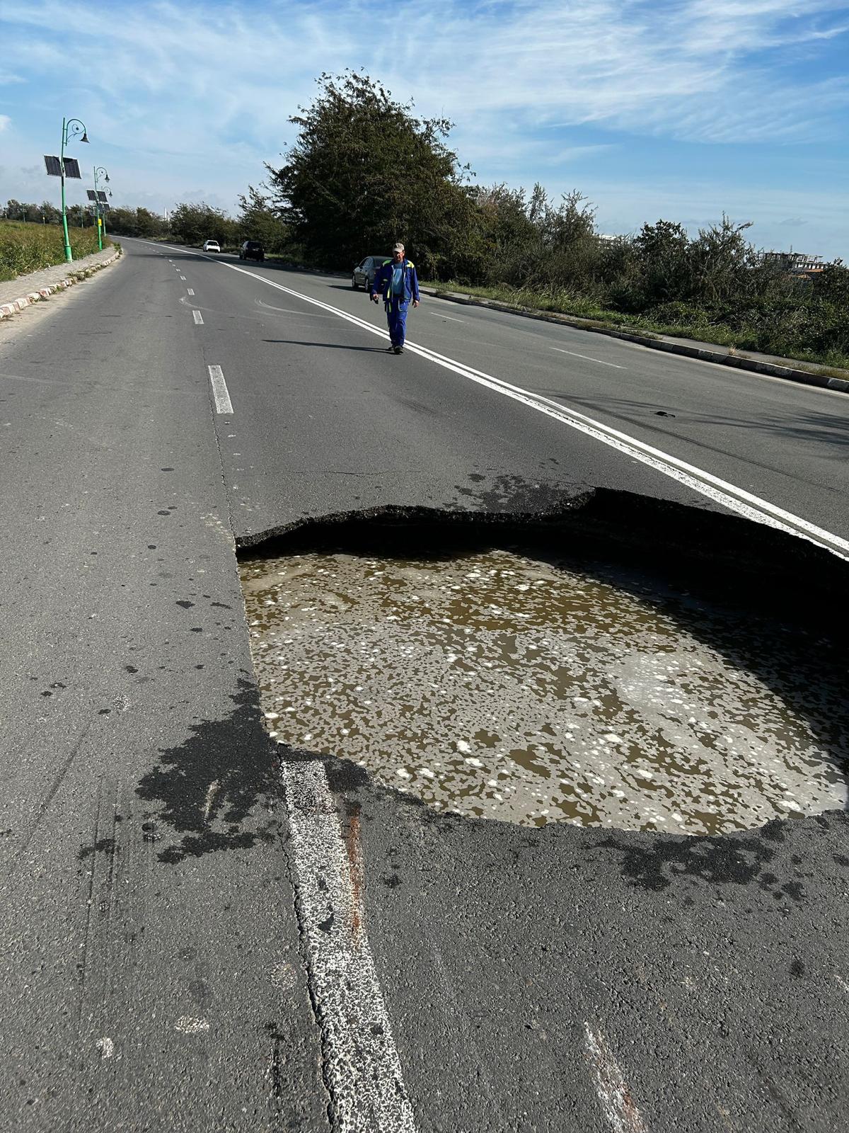 Ce spune RAJA despre conducta avariată în urma surpării drumului dintre Năvodari și Lumina