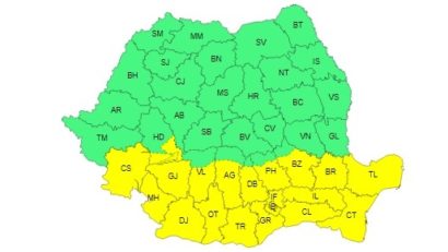 COD GALBEN de intensificări ale vântului și viscol în jumătatea sudică a țării