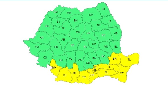 Dobrogea, sub un nou COD GALBEN de vânt puternic