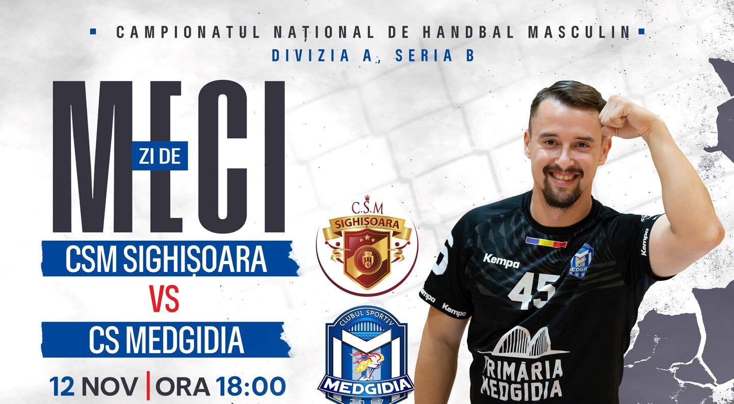 CSM Sighișoara – CS Medgidia, astăzi în Diviza A la handbal masculin