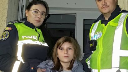 Geanina a ajuns cu bine acasă, datorită celor doi polițiști din Hârșova