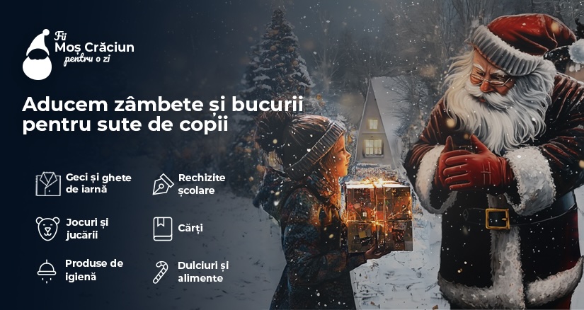 Campania Fii Moș Crăciun pentru o zi 2024 – cadouri pentru 2.000 de copii din medii defavorizate