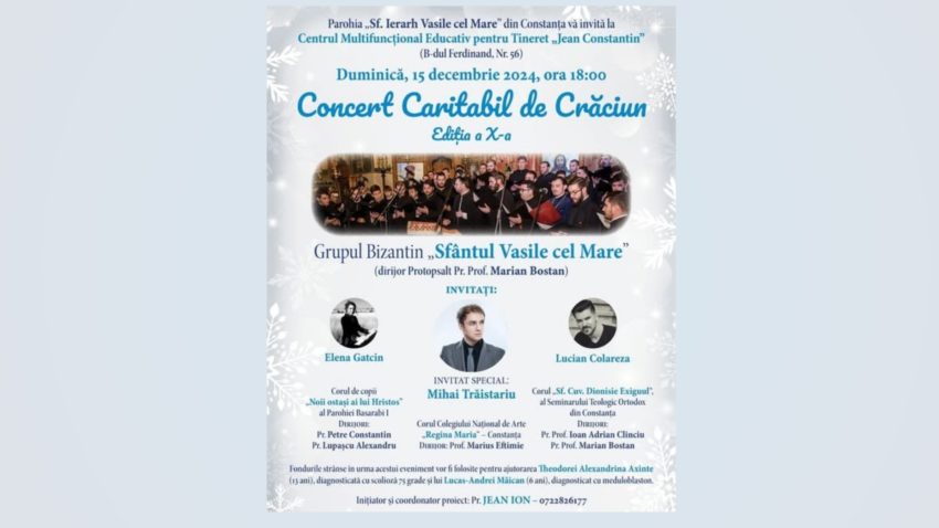 AUDIO | CONSTANȚA: Concert caritabil de Crăciun, la Centrul Multifuncțional „Jean Constantin”