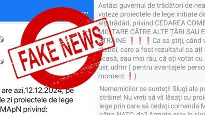 MApN: O nouă dezinformare legată de proiecte legislative transmise Parlamentului