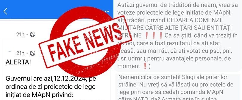 MApN: O nouă dezinformare legată de proiecte legislative transmise Parlamentului