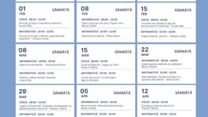 Ședințe gratuite de pregătire la matematică, fizică și informatică pentru Bacalaureat și admitere, organizate la Academia Navală „Mircea cel Bătrân”
