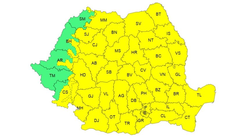 Aproape toată țara se află sub atenționare meteorologică Cod galben de ger
