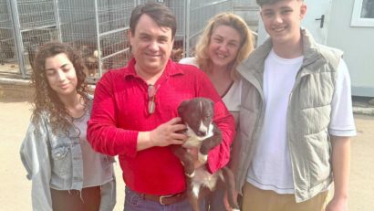 Lucky, un cățel de la Adăpostul Public de Animale Abandonate Constanța, și-a găsit familia