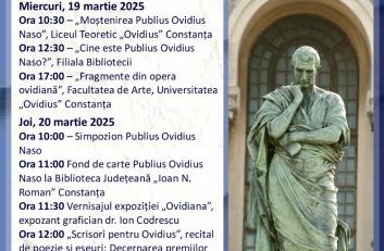 Simpozionul „Publius Ovidius Naso” are loc la Biblioteca Județeană „Ioan N. Roman” Constanța