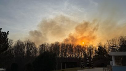 TULCEA: O suprafață de aproximativ 50 de hectare, afectată de un incendiu produs în apropiere de localitatea Dunăvățu de Jos