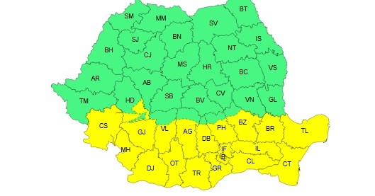 Dobrogea, sub COD GALBEN de vânt