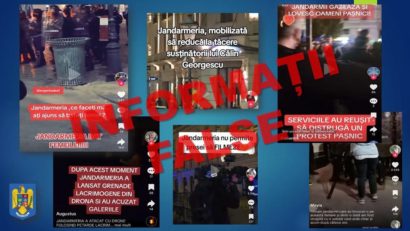 Poliția Română: Campanie de DEZINFORMARE pe rețelele sociale privind incidentele violente de la protestul din Capitală