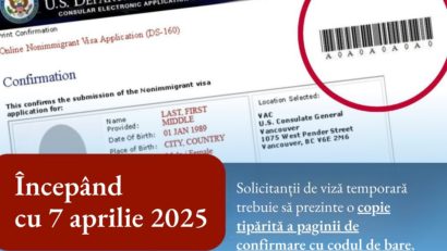 Actualizări privind solicitarea de viză temporară în Statele Unite ale Americii