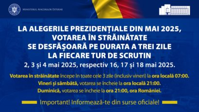 965 de secții de votare vor fi organizate în străinătate pentru alegerile prezidențiale din mai