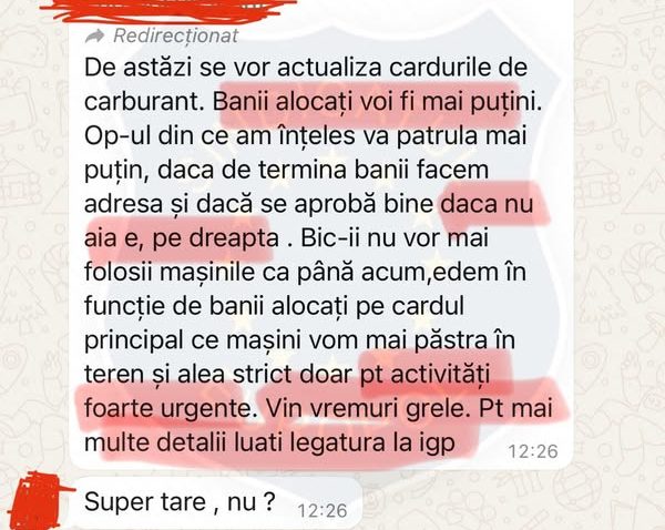 IGPR respinge informațiile unui sindicat al polițiștilor potrivit cărora autospecialele Poliției vor rămâne pe ‘dreapta’