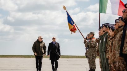 Ceremonie de de certificare a detașamentului Forțelor Aeriene Italiene, care va executa în următoarele patru luni misiuni de Poliție Aeriană Întărită
