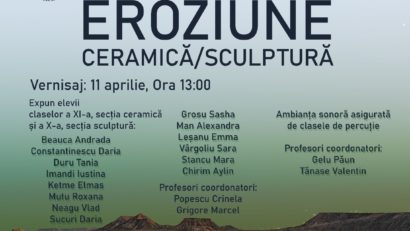 Vernisajul expoziției „Eroziune” are loc la Colegiul Național de Arte „Regina Maria”