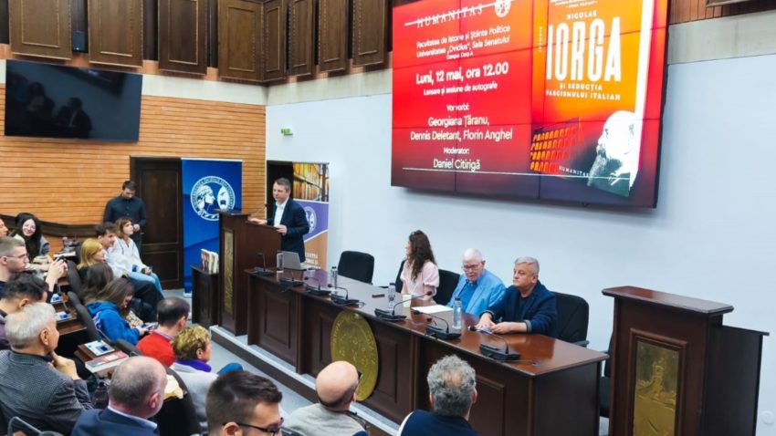 AUDIO | Cartea „Nicolae Iorga şi seducţia fascismului italian”, scrisă de Georgiana Ţăranu, lansată la Universitatea “Ovidius”