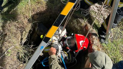 FOTO/VIDEO: Poveste cu final fericit. Un cățel căzut într-un canal, salvat de pompierii constănțeni