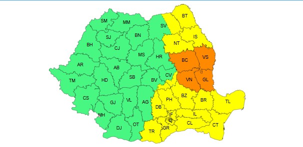 Dobrogea sub COD GALBEN! Ploi, grindină și vijelii