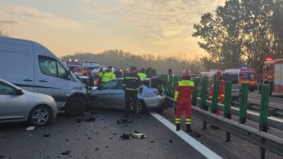 Accident în lanț pe Autostrada Soarelui. Traficul este restricționat