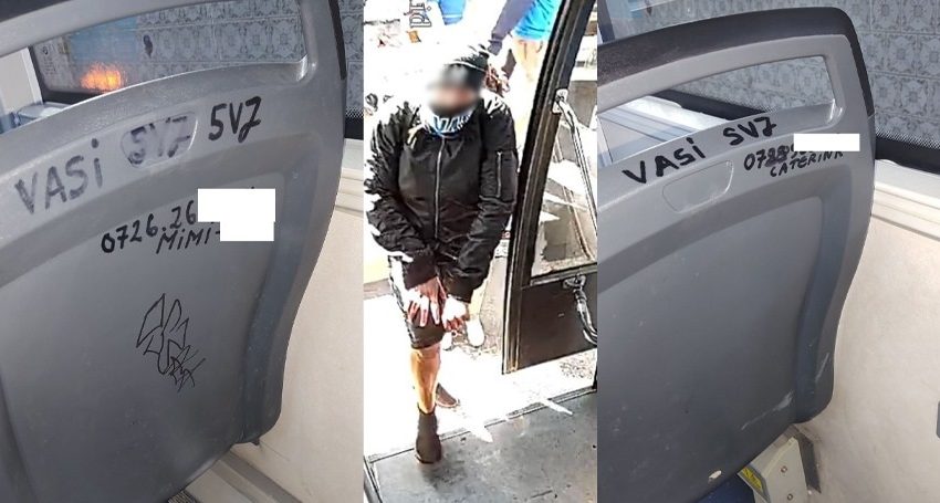 CONSTANȚA: Bărbatul care a vandalizat cu carioci mai multe autobuze a fost identificat