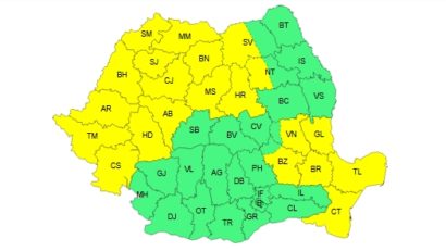COD GALBEN de averse torențiale și furtuni în Dobrogea