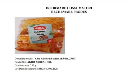 Slănină contaminată cu Listeria, scoasă de la vânzare din magazinele Penny