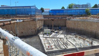 La Spitalul „Mama și Copilul” au fost realizate trei niveluri de subsol, parterul și opt etaje