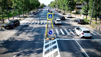 CONSTANȚA: O nouă trecere de pietoni cu scuar a fost amenajată pe bulevardul Alexandru Lăpușnanu