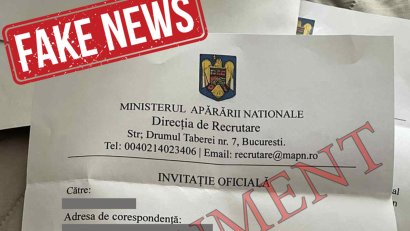 Români din diaspora, ţinte ale unei acţiuni de dezinformare. Ministerul Apărării – Acest document este fals!