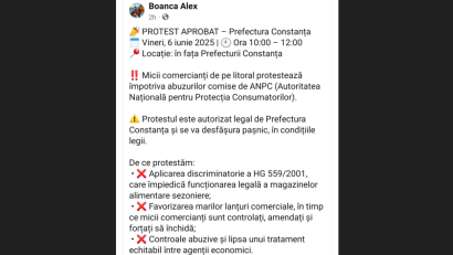 CONSTANȚA: Protest în fața Prefecturii. Micii comercianți acuză abuzuri comise de ANPC