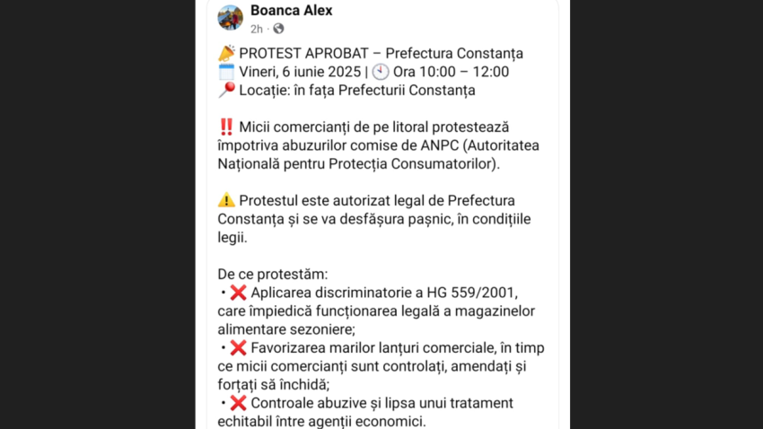 CONSTANȚA: Protest în fața Prefecturii. Micii comercianți acuză abuzuri comise de ANPC
