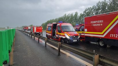 Accident rutier între două autoturisme, pe A2, sensul spre București. Traficul rutier este deviat în zona Medgidia