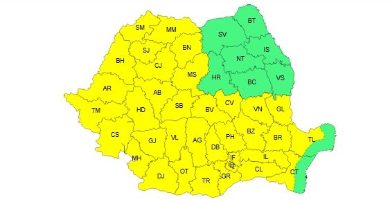 COD GALBEN de caniculă în peste trei sferturi din ţară, până joi dimineaţa