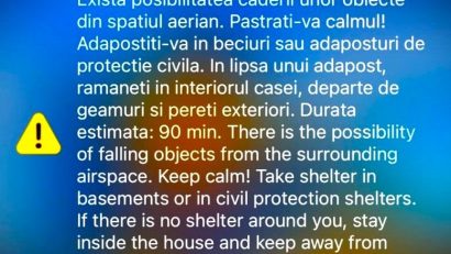 TULCEA: Mesaje RO ALERT în zona de Nord a județului