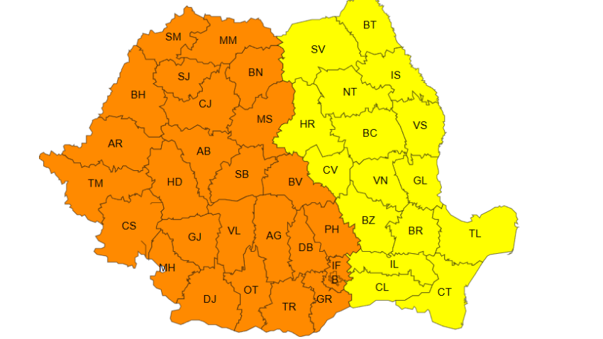 ROMÂNIA sub cod portocaliu și galben de caniculă!
