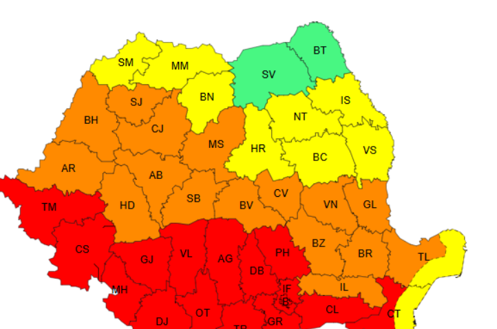 CONSTANȚA/TULCEA: Coduri roșu, portocaliu și galben de CANICULĂ!