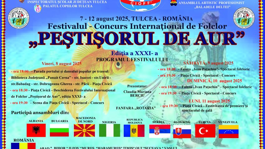 TULCEA: Începe Festivalul „Peștișorul de Aur”, ediția a XXXI-a