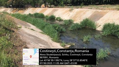 COSTINEȘTI: Conductă de ape uzate fisurată, cu risc de contaminare a lacului și mării