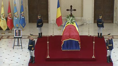Funeralii Ion Iliescu: Sicriul cu trupul neînsuflețit al fostului președinte, depus la Palatul Cotroceni