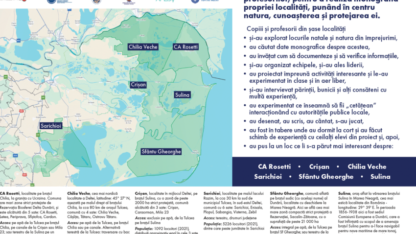 Eco-monografii ale copiilor din Delta Dunării, prezentate pe 30 august la Tulcea