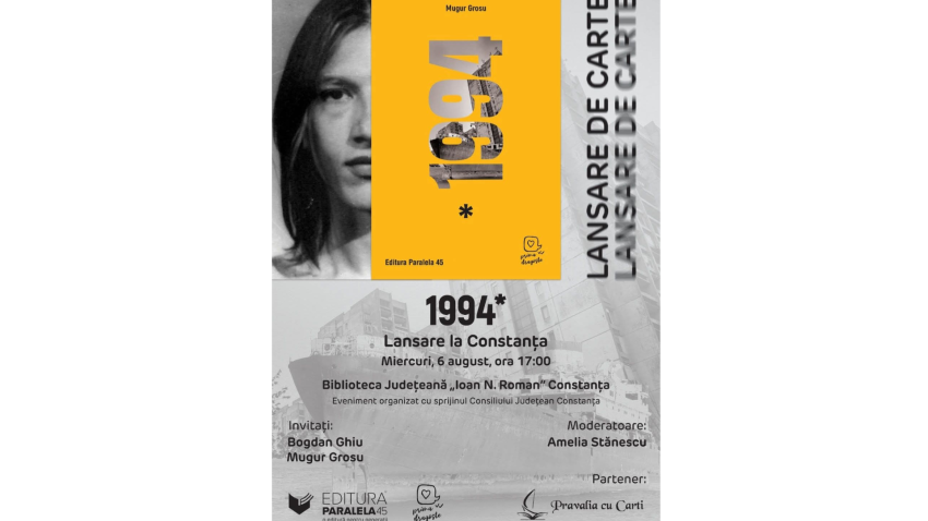 CONSTANȚA: Lansarea microromanului „1994”, autor Mugur Grosu, la Biblioteca Județeană