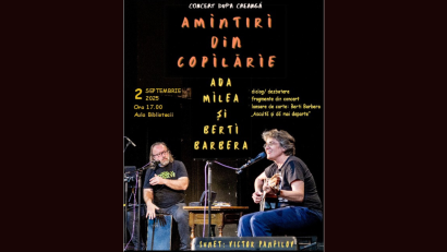Spectacol-concert după „Amintiri din copilărie” de Ion Creangă, cu Ada Milea și Berti Barbera, la Biblioteca Județeană Constanța